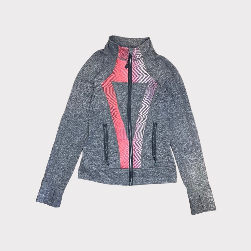 Ivivva By Lululemon Gray Chevron Pink Perfect Your Practice Jacket